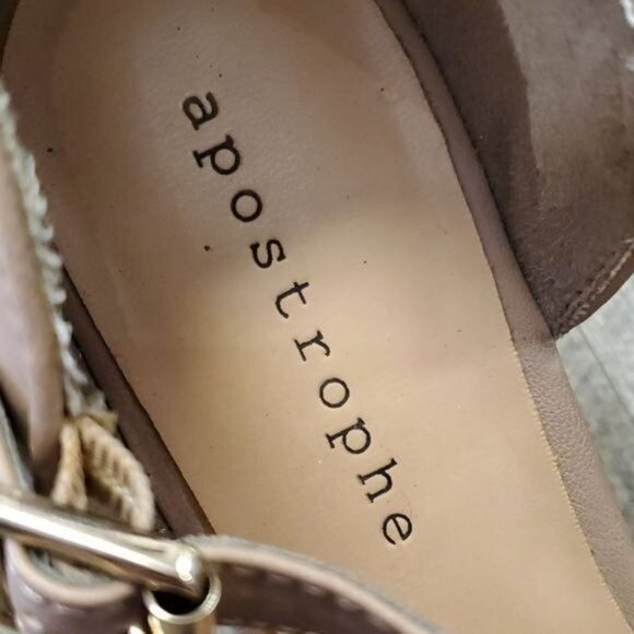 Heels Wedges Sandals Apostrophe Platform Nude Open Toe Women's WOMAN'S Size 9.5 - Picture 10 of 16
